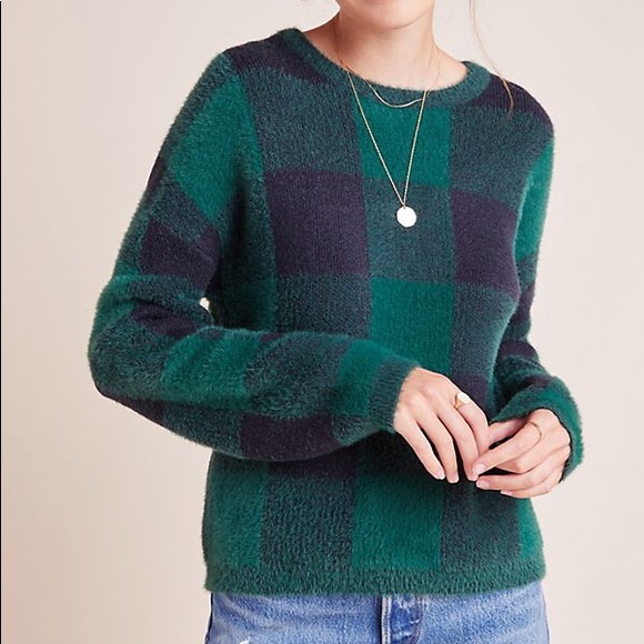 Green/Navy Plaid Sweater - NWOT - Picture 2 of 5